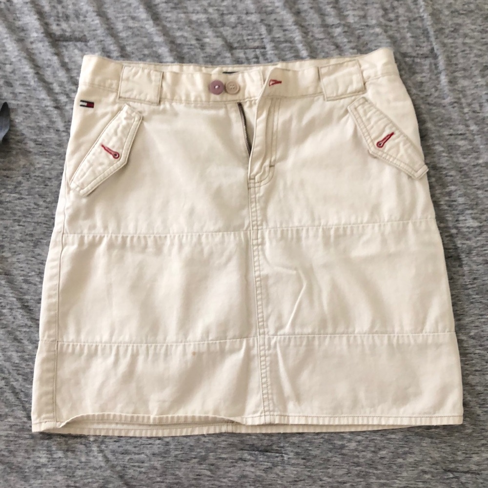 White Tommy Hilfiger Cotton Canvas Skirt